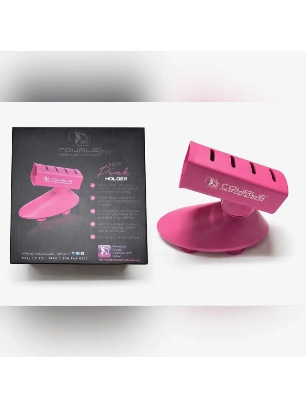 Royale Pro Hot Pink Hair Tool Holder | Curling Iron And Straightener Stand - New